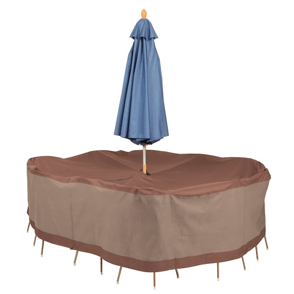 Duck Covers Ultimate Brown Patio Table Set Cover, 88"W x 58"D x 32"H UTOU906032 - main