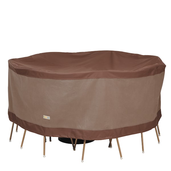 Duck Covers Ultimate Brown Patio Table Set Cover, 72" Dia x 29"H UTR7229 - main