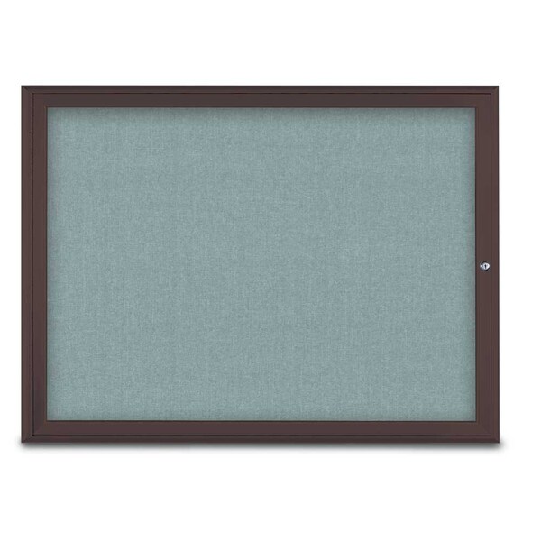 United Visual Products Single Door Radius Corkboard, 48"X36", B UV80031-BRONZE-CLOUD - main