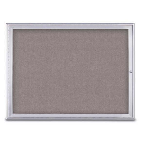 United Visual Products Single Door Radius Corkboard, 48"X36", S UV80031-SATIN-SURF - main