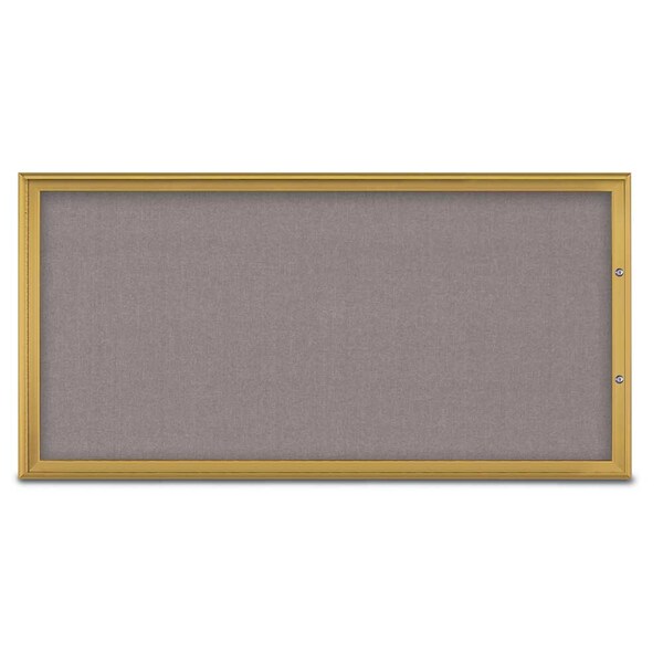 United Visual Products Single Door Radius Plus Corkboard, 72"X UV8005PLUS1-GOLD-SURF