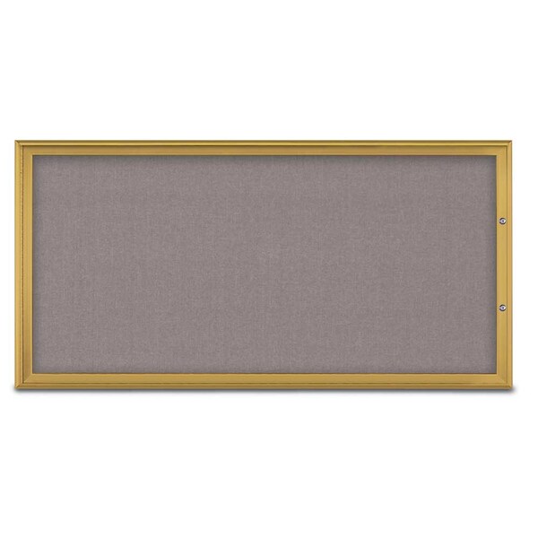 United Visual Products Single Door Radius Plus Corkboard, 72"X, UV8005PLUS1-GOLD-SURF UV8005PLUS1-GOLD-SURF