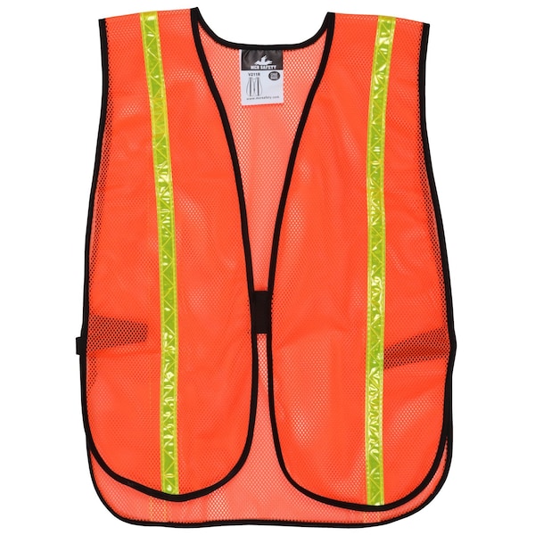 Mcr Safety Vest, OR, Polyester Mesh, 3/4" Lime Stripes V211R - main