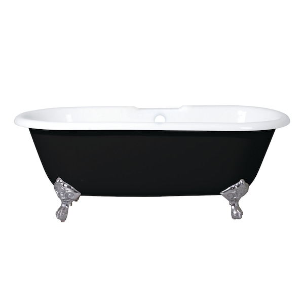 Kingston Brass VBT7D663013NB8 66" Double Ended Clawfoot, 66" L, 30" W, Black/White/Brushed Nickel, Cast iron VBT7D663013NB8 - main