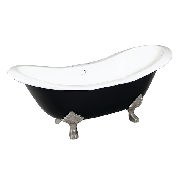 Kingston Brass VBT7D7231NC8 72" Double Slipper Clawfoot, 72.06" L, 30.88" W, Black/White/Brushed Nickel, Cast iron VBT7D7231NC8 - main