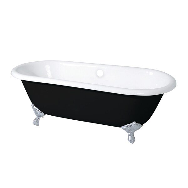 Kingston Brass VBTND663013NB1 66" Double Ended Clawfoot, 66" L, 30" W, Black/White/Polished Chrome, Cast iron VBTND663013NB1 - main