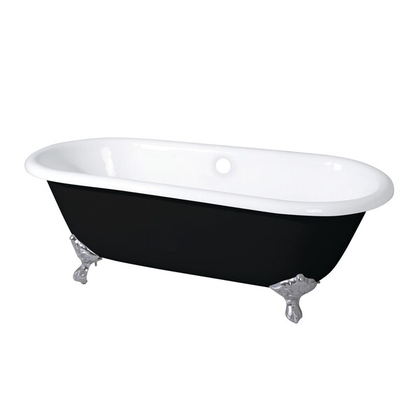 Kingston Brass VBTND663013NB8 66" Double Ended Clawfoot, 66" L, 30" W, Black/White/Brushed Nickel, Cast iron VBTND663013NB8 - main