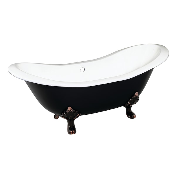Kingston Brass VBTND7231NC5 72" Double Slipper Clawfoot, 72.06" L, 30.88" W, Black/White/Oil Rubbed Bronze, Center VBTND7231NC5 - main