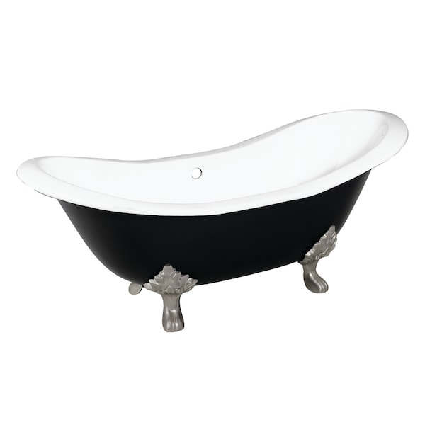 Kingston Brass VBTND7231NC8 72" Double Slipper Clawfoot, 72.06" L, 30.88" W, Black/White/Brushed Nickel, Cast iron VBTND7231NC8 - main