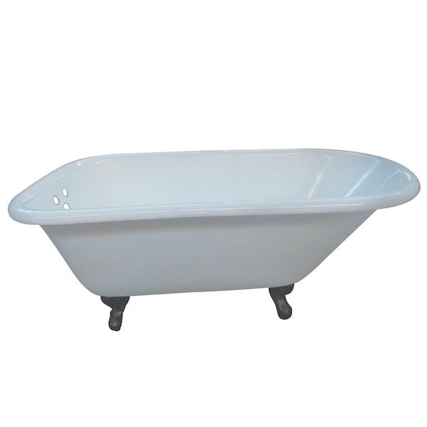 Kingston Brass VCT3D543019NT5 54" Cast Iron Roll Top Cl, 54" L, 30.13" W, White/Oil Rubbed Bronze, Cast iron VCT3D543019NT5 - main