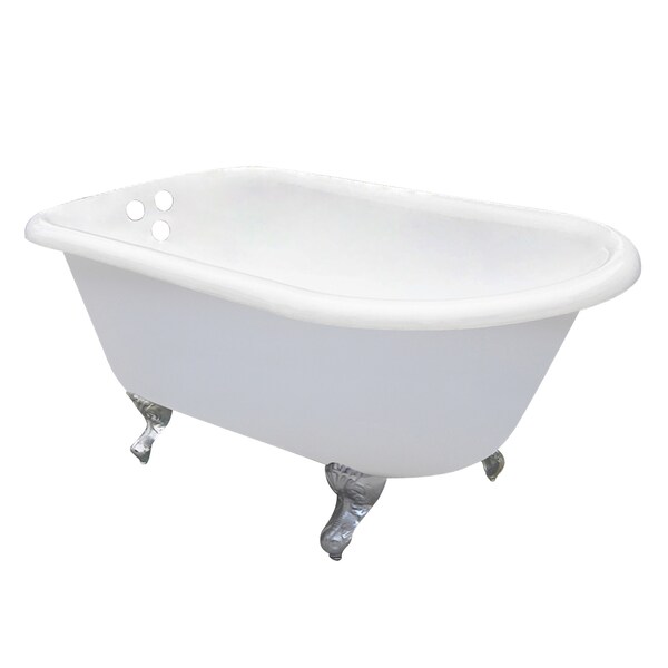 Kingston Brass VCT3D663019NT1 66" Cast Iron Roll Top Cl, 66" L, 30.13" W, White/Polished Chrome, Cast iron VCT3D663019NT1 - main