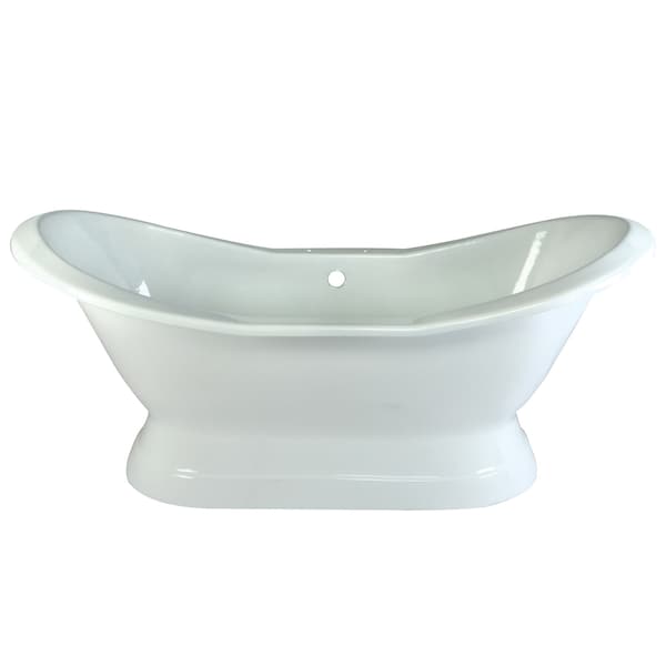 Kingston Brass VCT7D723130 72" Cast Iron Double Slipper, 72.06" L, 30.88" W, White, Cast iron, Center VCT7D723130 - main