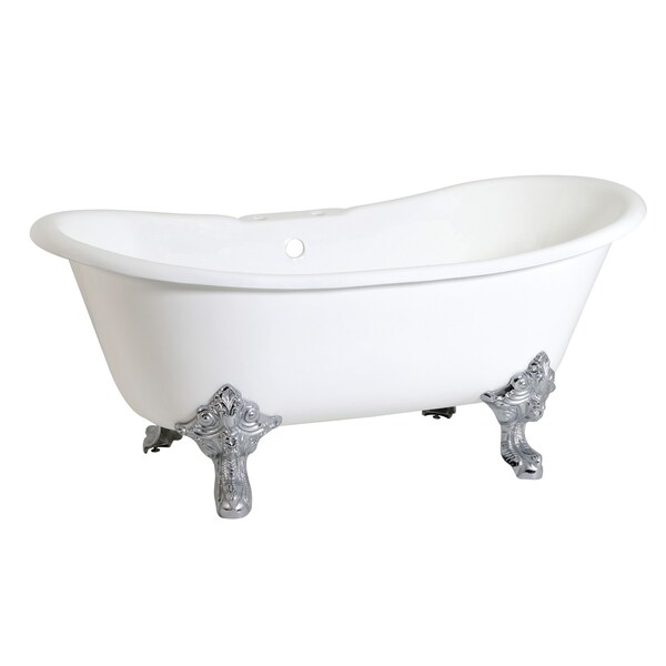Kingston Brass VCT7DS6731NL1 Clawfoot Tub, 66.94" L, 30.13" W, White/Polished Chrome, Cast iron, Center VCT7DS6731NL1 - main