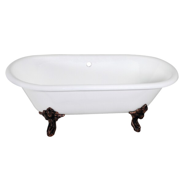 Kingston Brass VCTDE7232NL5 Clawfoot Tub, 72" L, 31.88" W, White/Oil Rubbed Bronze, Cast iron, Center VCTDE7232NL5 - main