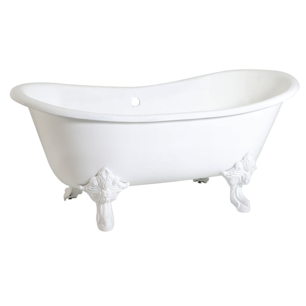 Kingston Brass VCTNDS6731NLW Clawfoot Tub, 67.31" L, 28.94" W, White, Cast iron, Center VCTNDS6731NLW - main