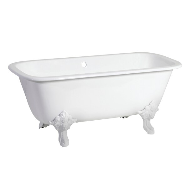 Kingston Brass VCTQND6732NLW Clawfoot Tub, 66.56" L, 31.06" W, White/White, Cast iron, Center VCTQND6732NLW - main