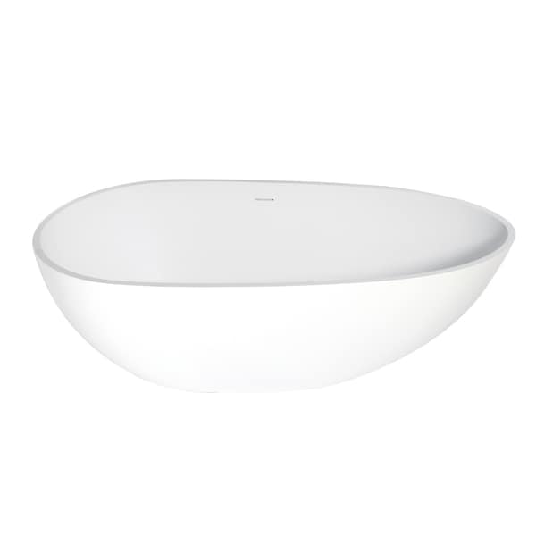 Kingston Brass VRTRS673422 67" Solid Surface White Ston, 66.94" L, 34.25" W, Matte White, Solid Surface, Center VRTRS673422 - main