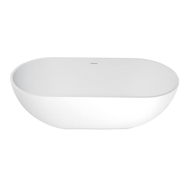 Kingston Brass VRTRS703520 70" Solid Surface White Ston, 70.06" L, 34.63" W, Matte White, Solid Surface, Center VRTRS703520 - main