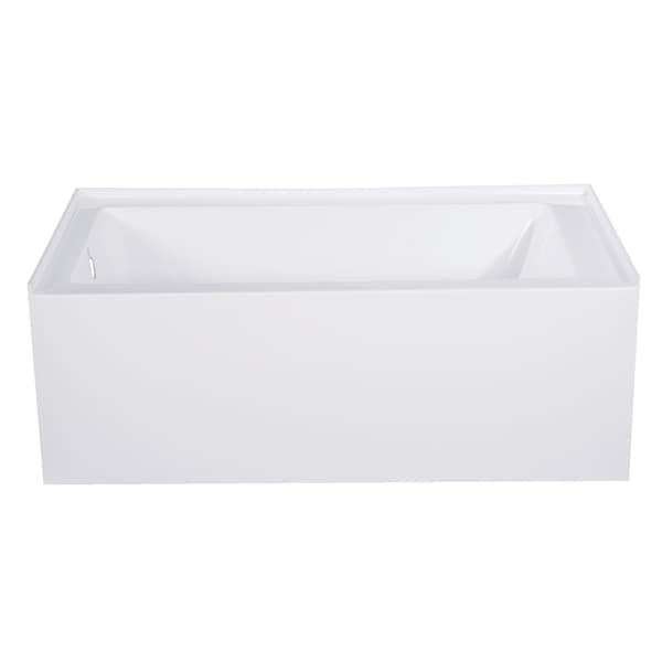 Kingston Brass VTAP543022L 54" Acrylic Alcove Tub, w/, 54" L, 30" W, White, Acrylic, Left VTAP543022L - main