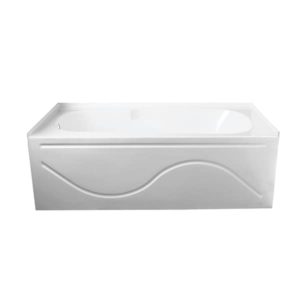 Kingston Brass VTAP603216L 60" Acrylic Alcove Tub w/Ant, 59.81" L, 32" W, White, Acrylic, Left VTAP603216L - main