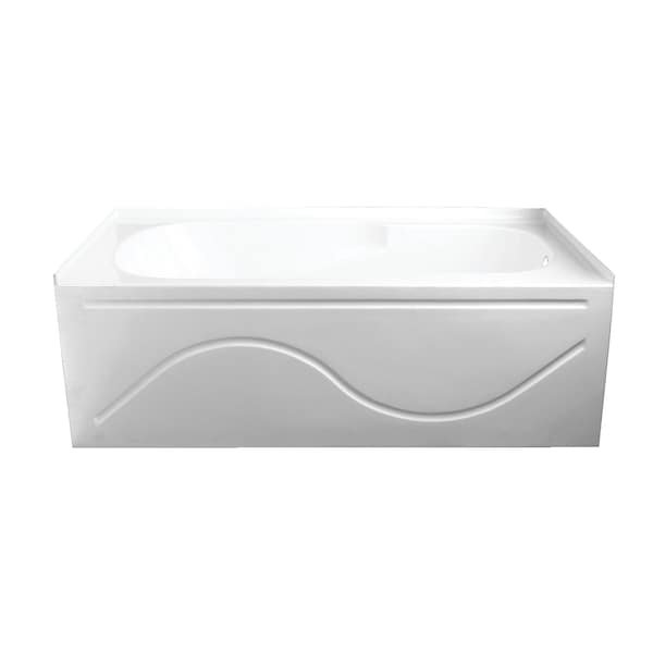Kingston Brass VTAP603216R 60" Acrylic Alcove Tub w/Ant, 59.81" L, 32" W, White, Acrylic, Right VTAP603216R - main