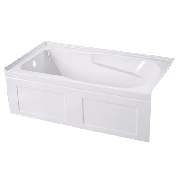 Kingston Brass VTAP603220CL 60" Acrylic Alcove Tub with, 60" L, 2.75" W, White, Acrylic, Left VTAP603220CL - main