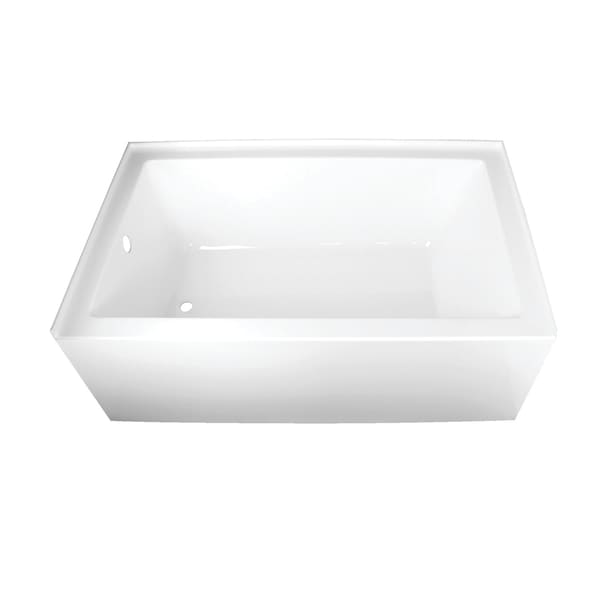 Kingston Brass VTAP603622L 60" Acrylic Alcove Tub, w/, 60" L, 36" W, White, Acrylic, Left VTAP603622L - main