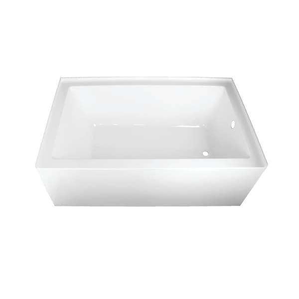 Kingston Brass VTAP603622R 60" Acrylic Alcove Tub, w/, 60" L, 36" W, White, Acrylic, Right VTAP603622R - main