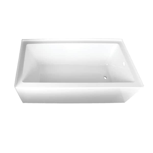Kingston Brass VTAP663222R 66" Acrylic Alcove Tub, w/, 66" L, 32" W, White, Acrylic, Right VTAP663222R - main
