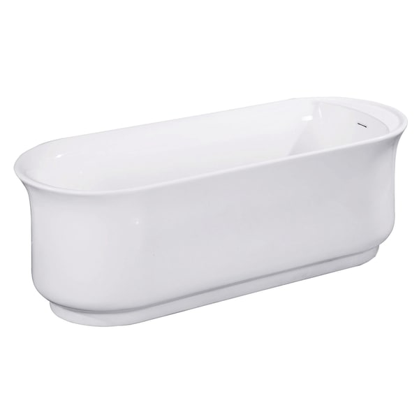 Kingston Brass VTDR662723 66" Acrylic Freestanding Doub, 65.94" L, 27.56" W, White, Acrylic, Reversible VTDR662723 - main