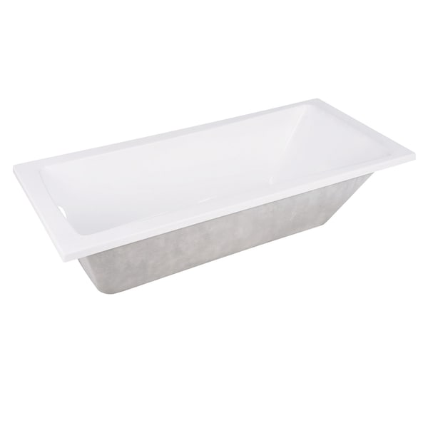 Kingston Brass VTPN593017 59" Acrylic Drop In Rectangul, 59.06" L, 29.5" W, White, Acrylic, Reversible VTPN593017 - main