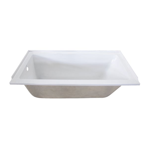 Kingston Brass VTPN603020L 60" Acrylic Drop In Tub with, 60" L, 30" W, White, Acrylic, Left VTPN603020L - main