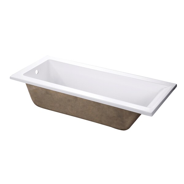 Kingston Brass VTPN672817 67" Acrylic Drop In Rectangul, 66.75" L, 31.85" W, White, Acrylic, Reversible VTPN672817 - main