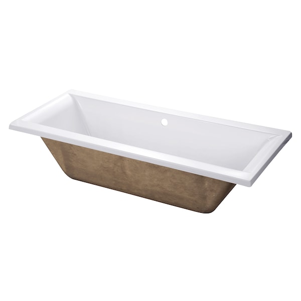 Kingston Brass VTPN672817C 67" Acrylic Drop In Rectangu, 66.94" L, 31.85" W, White, Acrylic, Center VTPN672817C - main