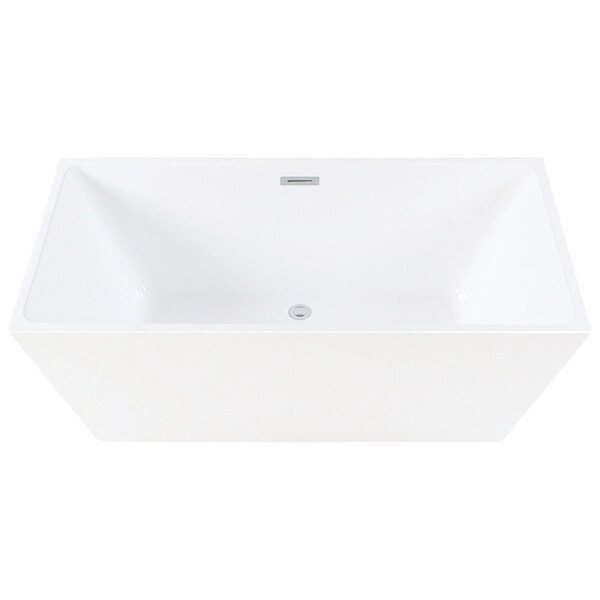 Kingston Brass VTSQ593223 59" Freestanding Square Acryl, 59.06" L, 29.5" W, White, Acrylic/Brass, Center VTSQ593223 - main