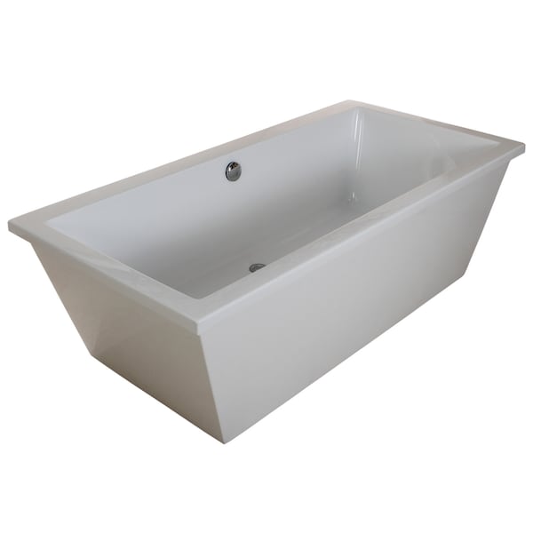 Kingston Brass VTSQ663422 66" Acrylic Freestanding Rect, 66.13" L, 33.25" W, White, Acrylic, Center VTSQ663422 - main