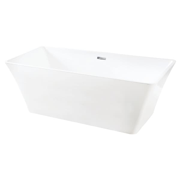 Kingston Brass VTSQ672923 67" Freestanding Square Acryl, 66.56" L, 29.5" W, White, Acrylic/Brass, Center VTSQ672923 - main