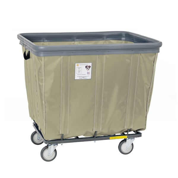 R&B Wire Products Vinyl Basket Truck with Air Cushion Bumper and Steel Base, 6 Bushel, Beige 406SOBC/BG - main