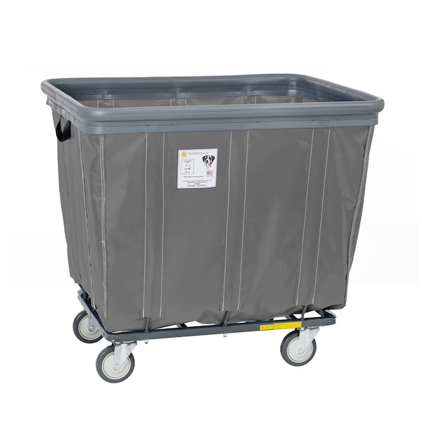 R&B Wire Products Vinyl Basket Truck with Air Cushion Bumper and Steel Base, 8 Bushel, Gray 408SOBC/GRY - main