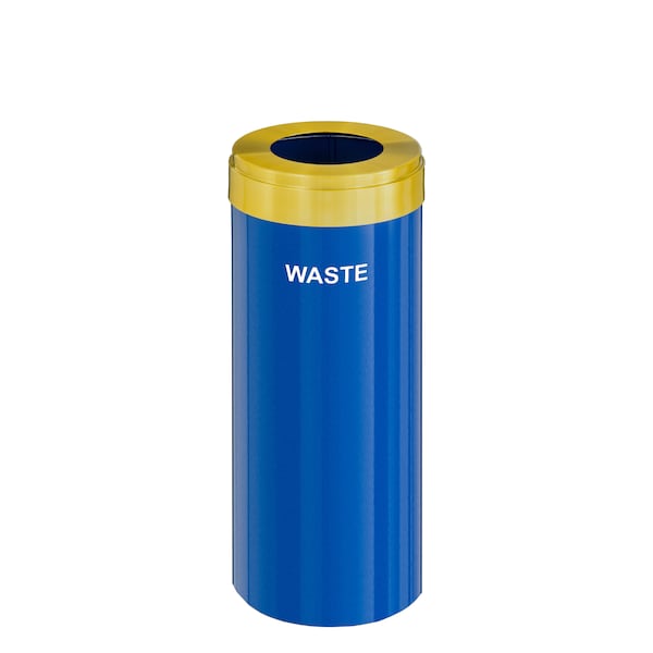 Glaro Waste Receptacle, Liner, 12 gal., Blue/Sati W-1232BL-BE-W4 - main
