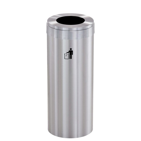 Glaro Waste Receptacle, Liner, 12 gal., Silver/Si W-1232SA-SA-W1 - main