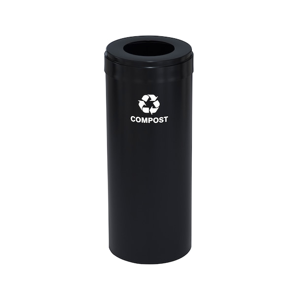 Glaro Waste Receptacle, No Liner, 15 gal., Satin W-1242BK-BK-W6RL - main