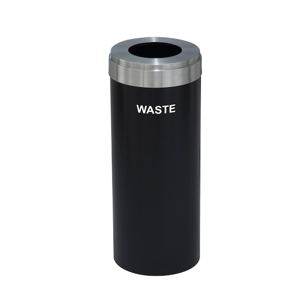 Glaro Waste Receptacle, No Liner, 15 gal., Satin W-1242BK-SA-W4 - main