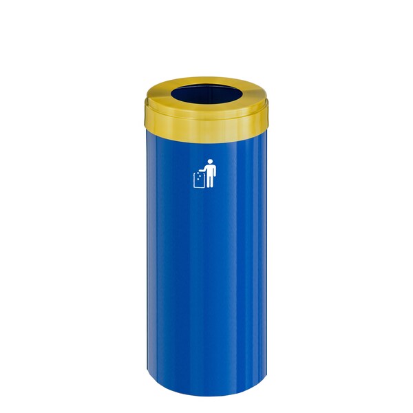 Glaro Waste Receptacle, No Liner, 15 gal., Blue/S W-1242BL-BE-W1 - main