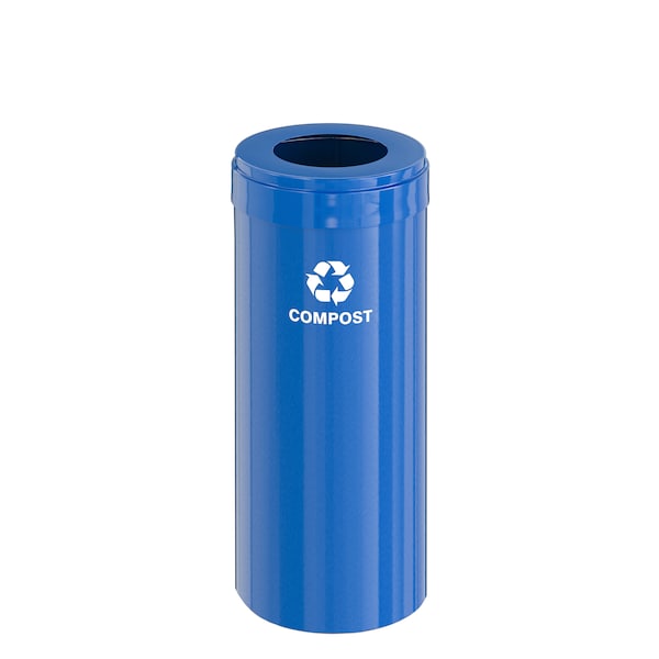Glaro Waste Receptacle, No Liner, 15 gal., Blue/B W-1242BL-BL-W6RL - main