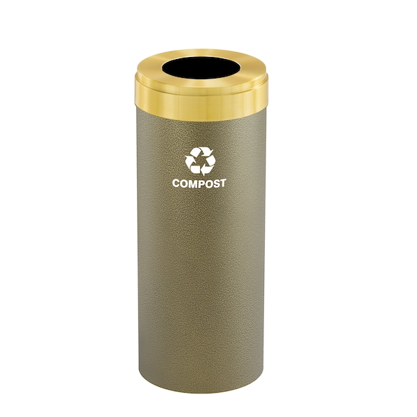 Glaro Waste Receptacle, No Liner, 15 gal., Bronze W-1242BV-BE-W6RL - main