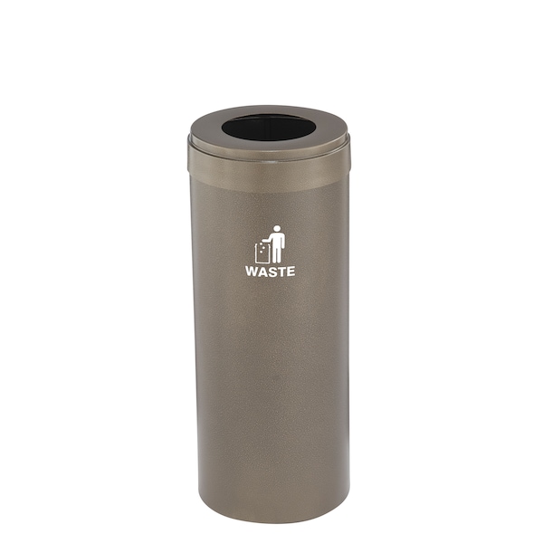 Glaro Waste Receptacle, No Liner, 15 gal., Bronze W-1242BV-BV-W2 - main