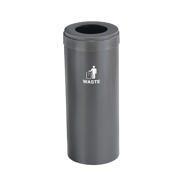 Glaro Waste Receptacle, No Liner, 15 gal., Silver W-1242SV-SV-W2 - main