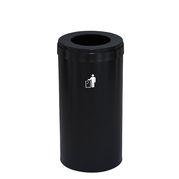 Glaro Waste Receptacle, Liner, 16 gal., Satin Bla W-1532BK-BK-W1 - main