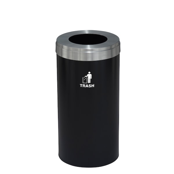 Glaro Waste Receptacle, Liner, 16 gal., Satin Bla W-1532BK-SA-W3 - main